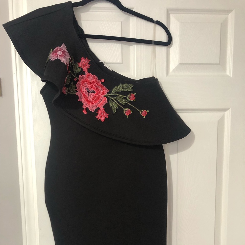 One shoulder midi dress